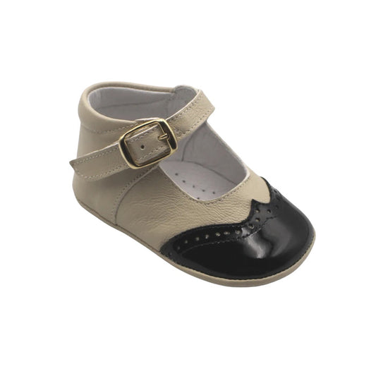 Gabrielle Black/Beige Baby Shoes