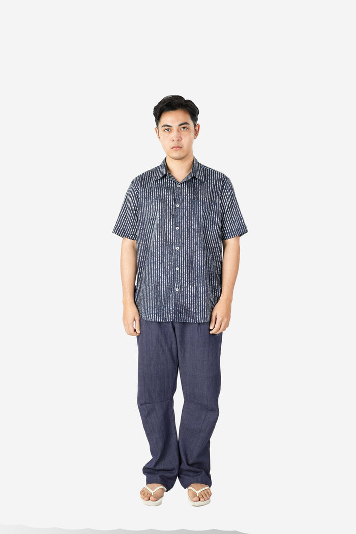 "Garis" - Plant-based Dye Short Sleeve Shirt