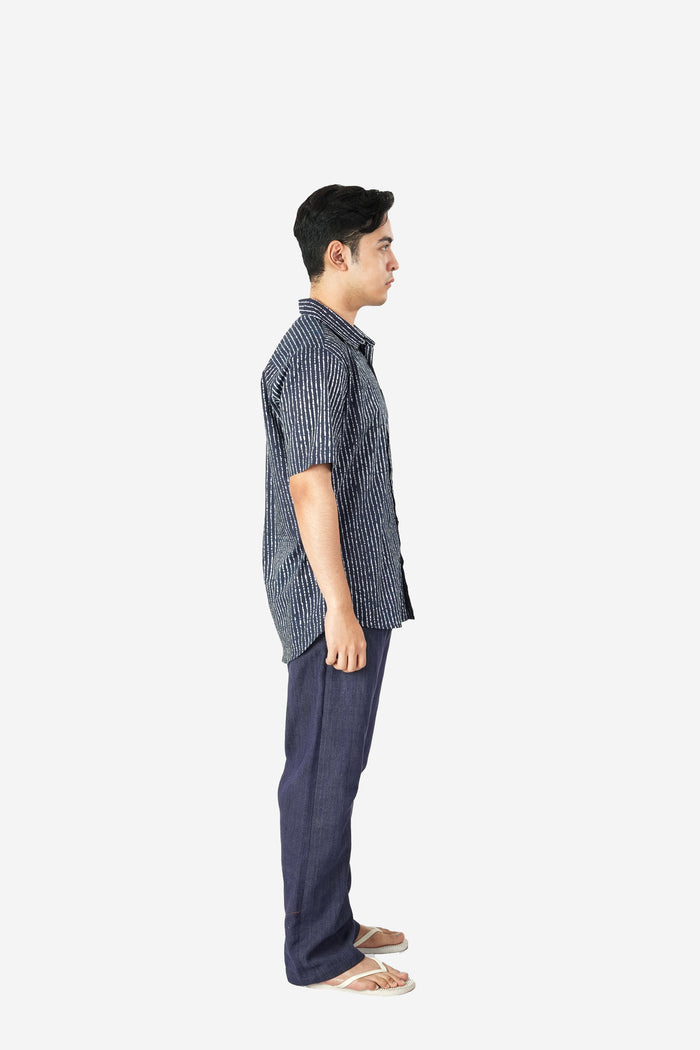 "Garis" - Plant-based Dye Short Sleeve Shirt