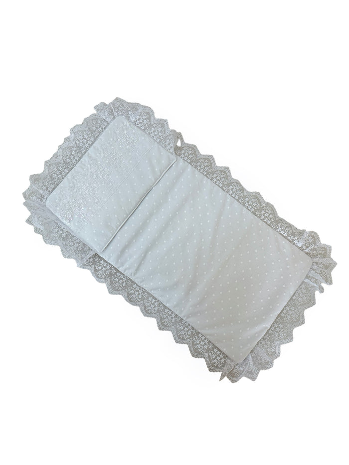 Gloria Bassinet Pad/Liner 2-piece set (WHITE OR IVORY)
