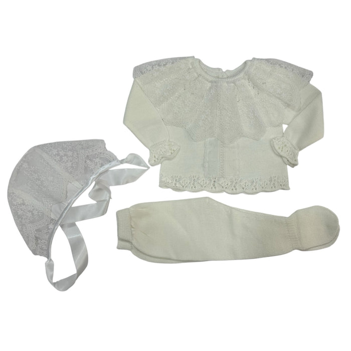 Gloria Luxe White 3-piece Knitted Set