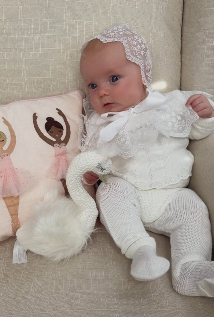 Gloria Luxe White 3-piece Knitted Set