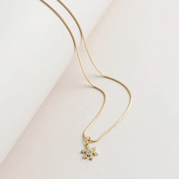 Gold and Crystal Snowflake Pendant