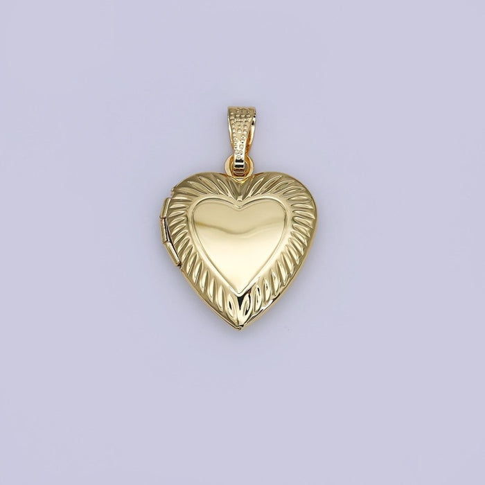 Gold Heart Locket Charm