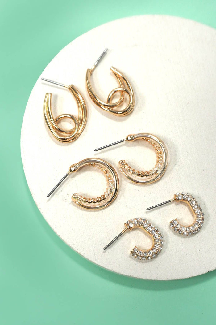 Golden Mix Earring Set