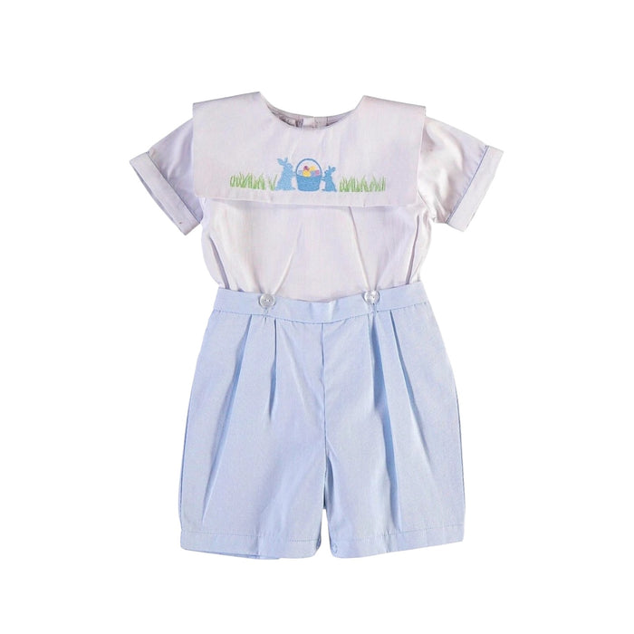 Greg Bunnies Light Blue Embroidered 2-pc set