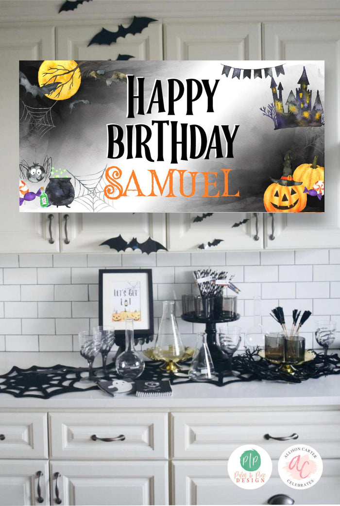 Halloween Birthday Banner Personalized