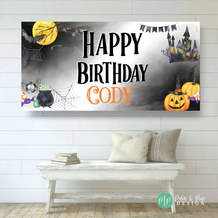 Halloween Birthday Banner Personalized
