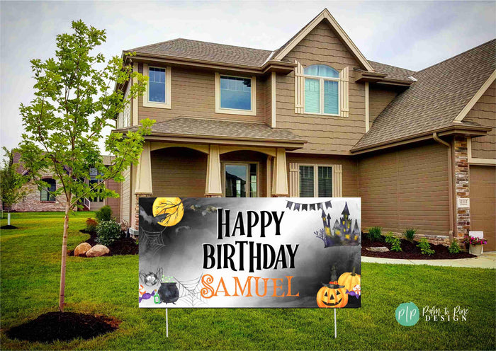 Halloween Birthday Banner Personalized