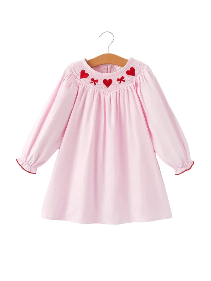 Heart + Bow Embroidered Dress