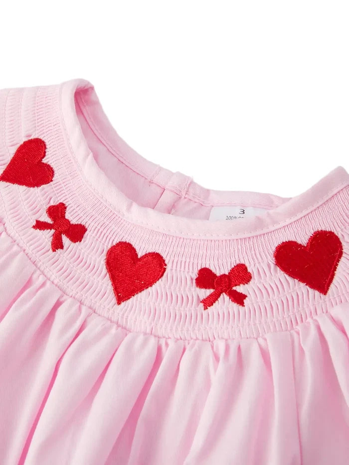 Heart + Bow Embroidered Dress