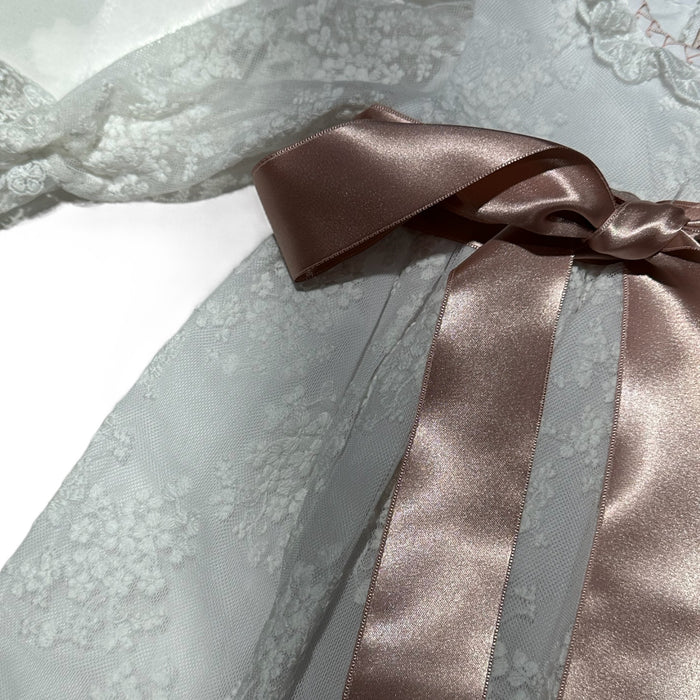 Hedvig White Lace and Dusty Pink Gown