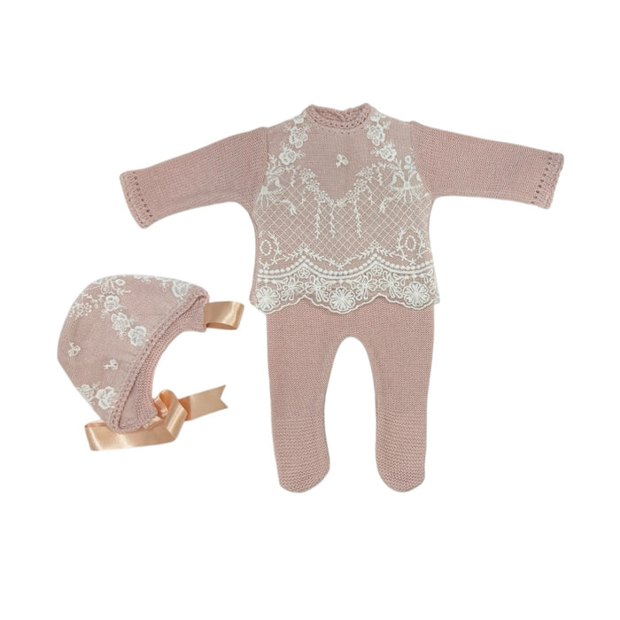 Helen Dusty Pink 3-piece Knitted Set