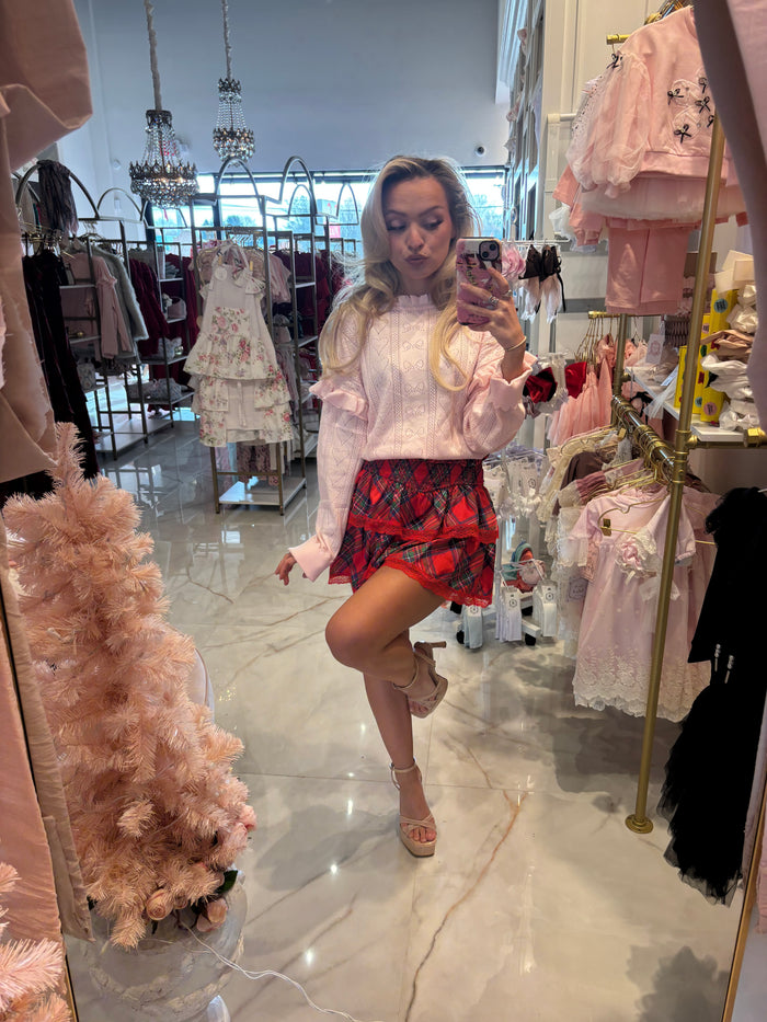 Holly Plaid Tiered Mini Skort