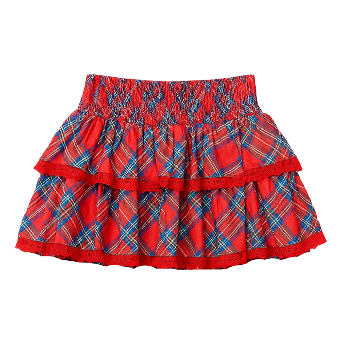 Holly Plaid Tiered Mini Skort
