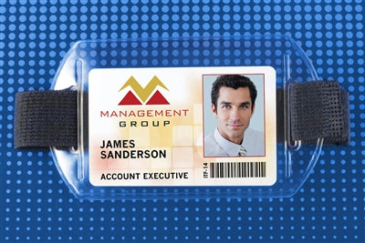 Horizontal Armband Badge Holder with Strap - Credit Card Size, Qty = 25