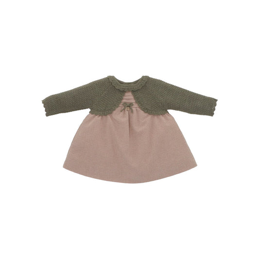 Hudson Army Green Half-Knitted Girl Dress