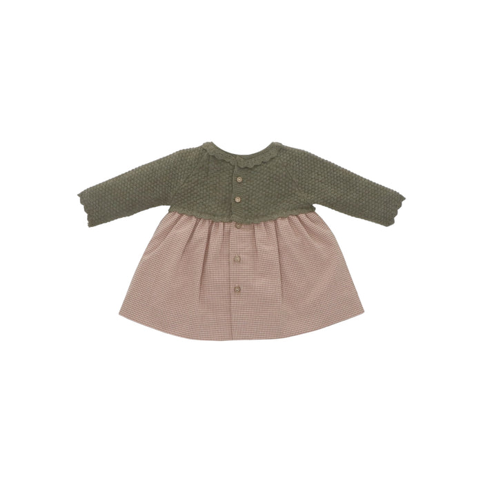 Hudson Army Green Half-Knitted Girl Dress