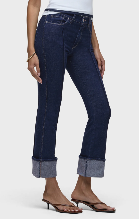 Hudson Barbara High Rise Pintuck Crop Boot in Rinse