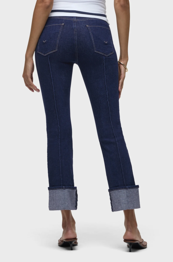 Hudson Barbara High Rise Pintuck Crop Boot in Rinse