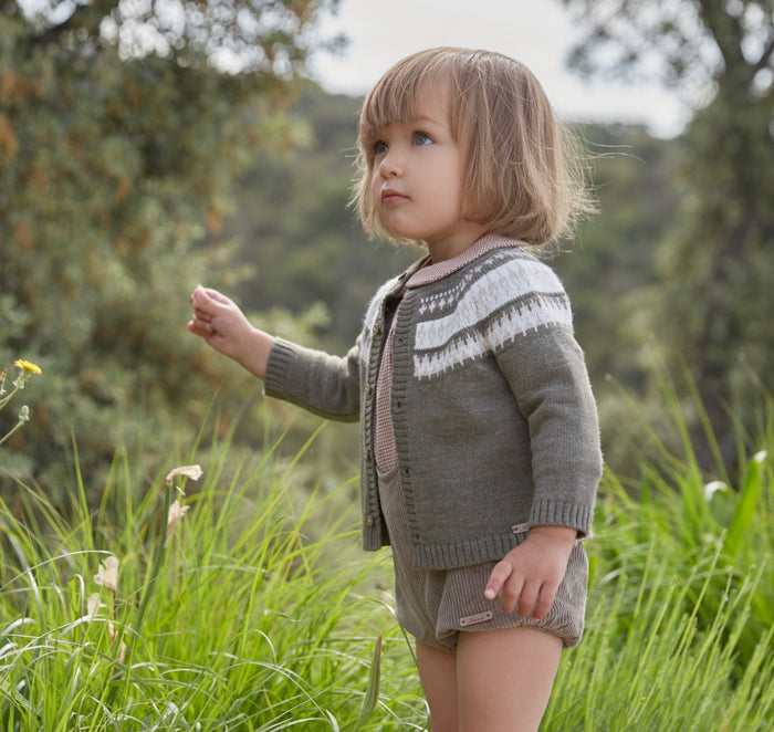 Hudson Green Knitted Fair Isle Cardigan