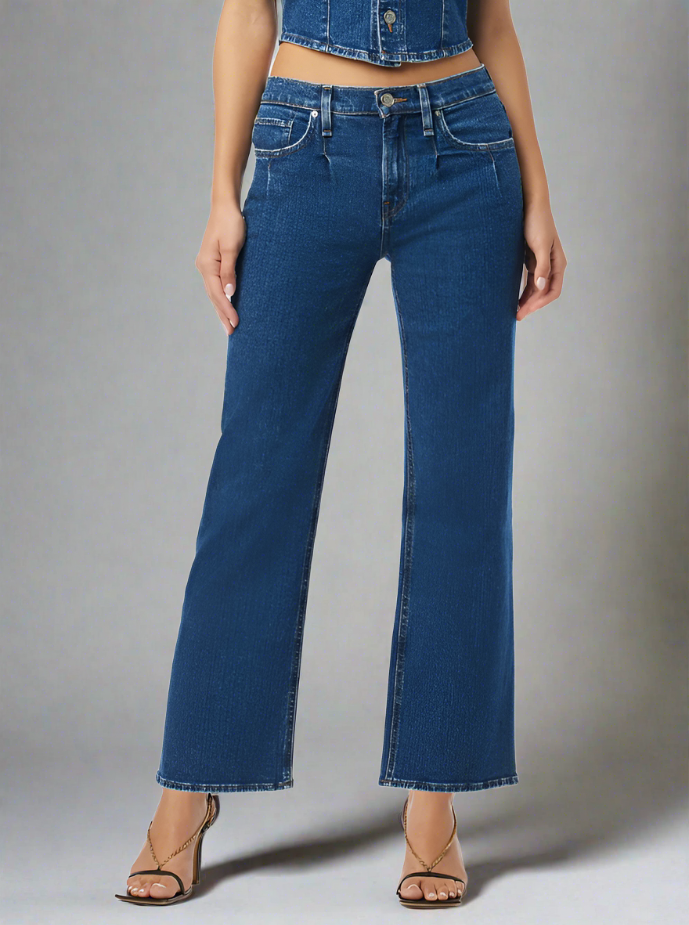 Hudson Rosie Pleated High Rise Wide Leg Jean