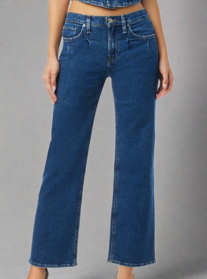 Hudson Rosie Pleated High Rise Wide Leg Jean