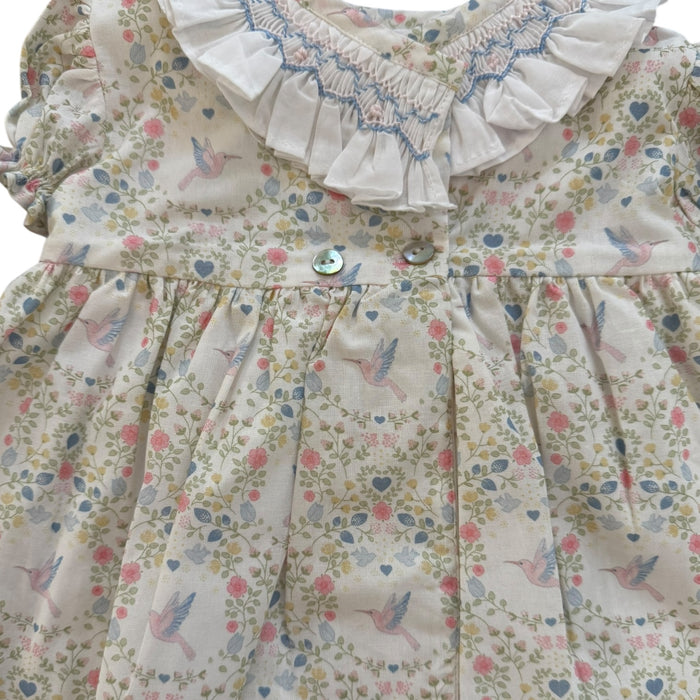 Hummingbird Handsmocked Girl Dress