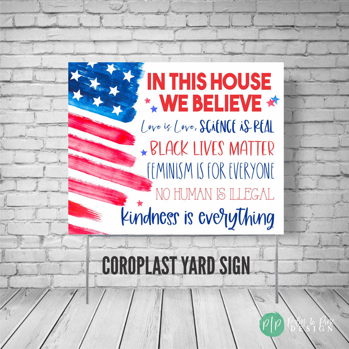 In this House yard sign