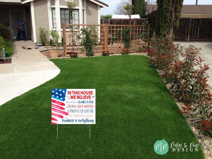 In this House yard sign