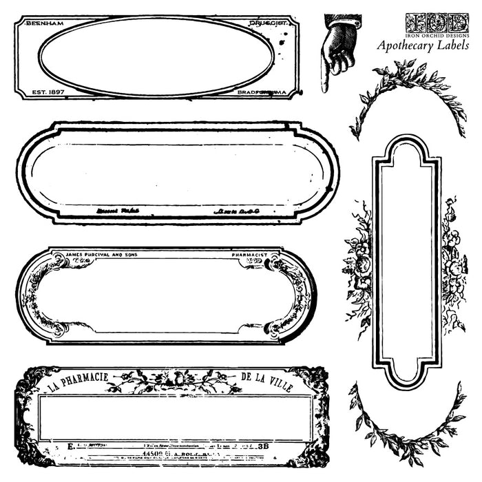 IOD - Apothecary Labels 6 x 6 IOD STAMP