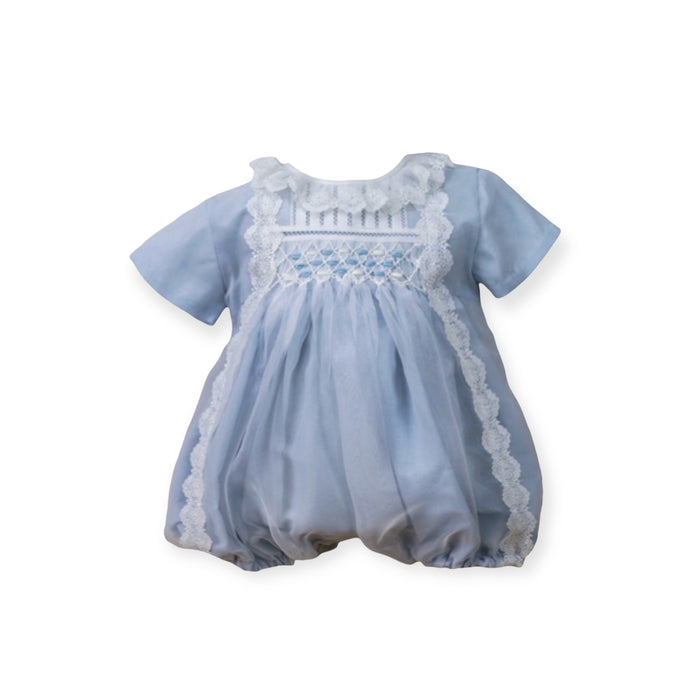 Isadoro Blue Handsmocked Romper