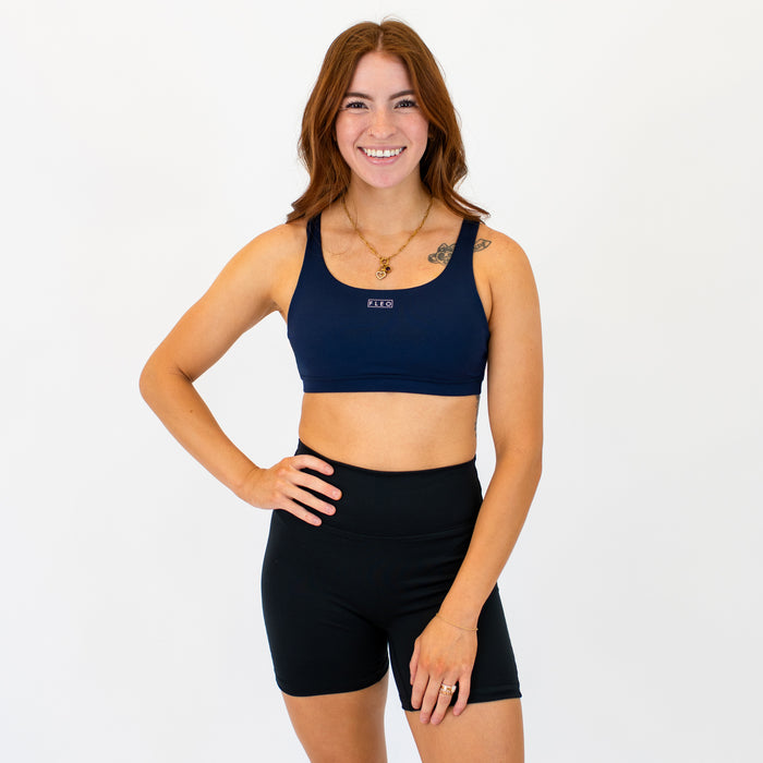 Classic Navy Isla Sports Bra - Medium Support by FLEO - 1