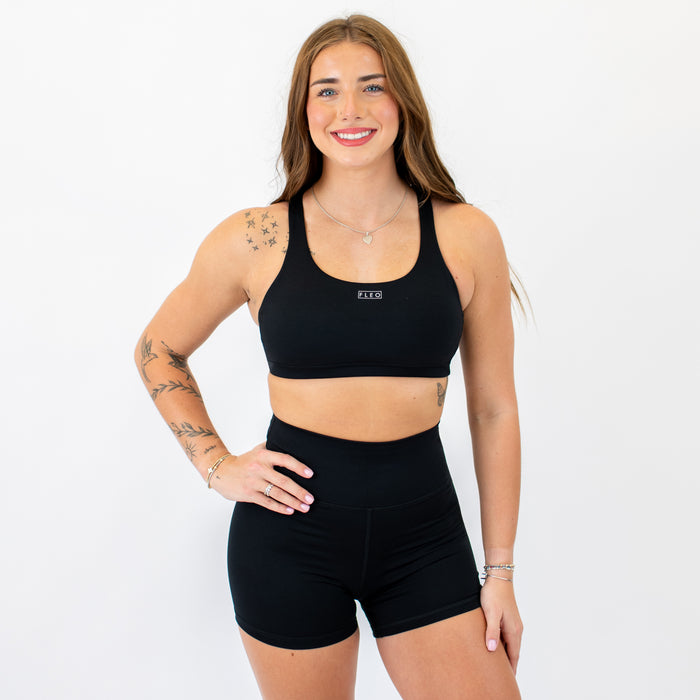 Black Muse Isla Sports Bra - Medium Support by FLEO - 1