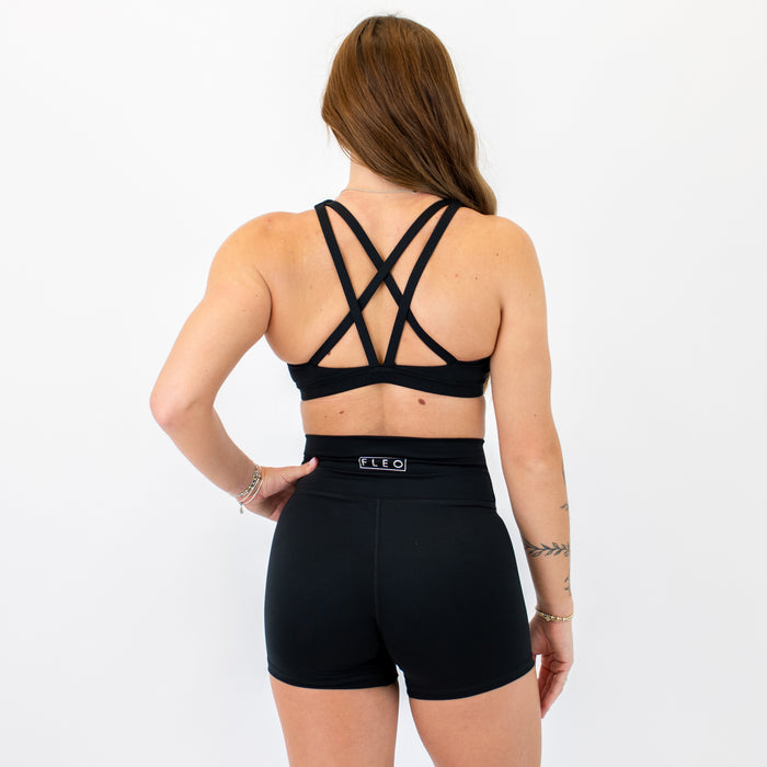 Black Muse Isla Sports Bra - Medium Support by FLEO - 2