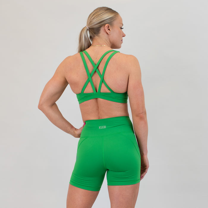 Scoop Neck Athletic Sports Bra - Kelly Green - Isla