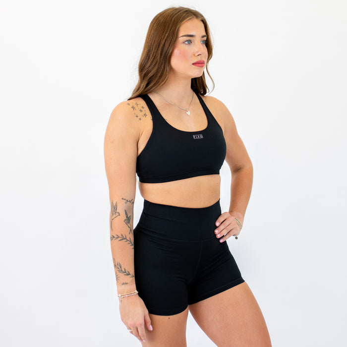 Black Isla Sports Bra - Medium Support by FLEO - 4