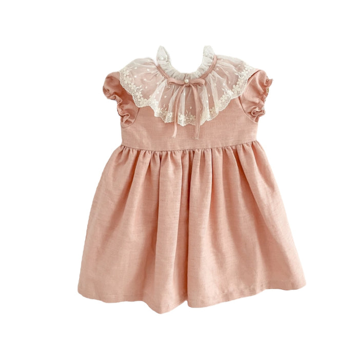 Jackie Dusty Pink Lace Collar Dress