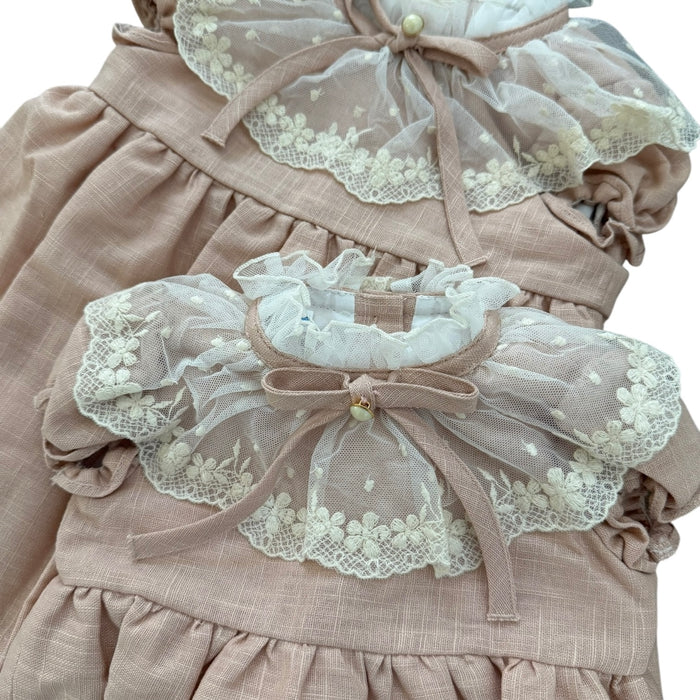 Jackie Dusty Pink Lace Collar Dress