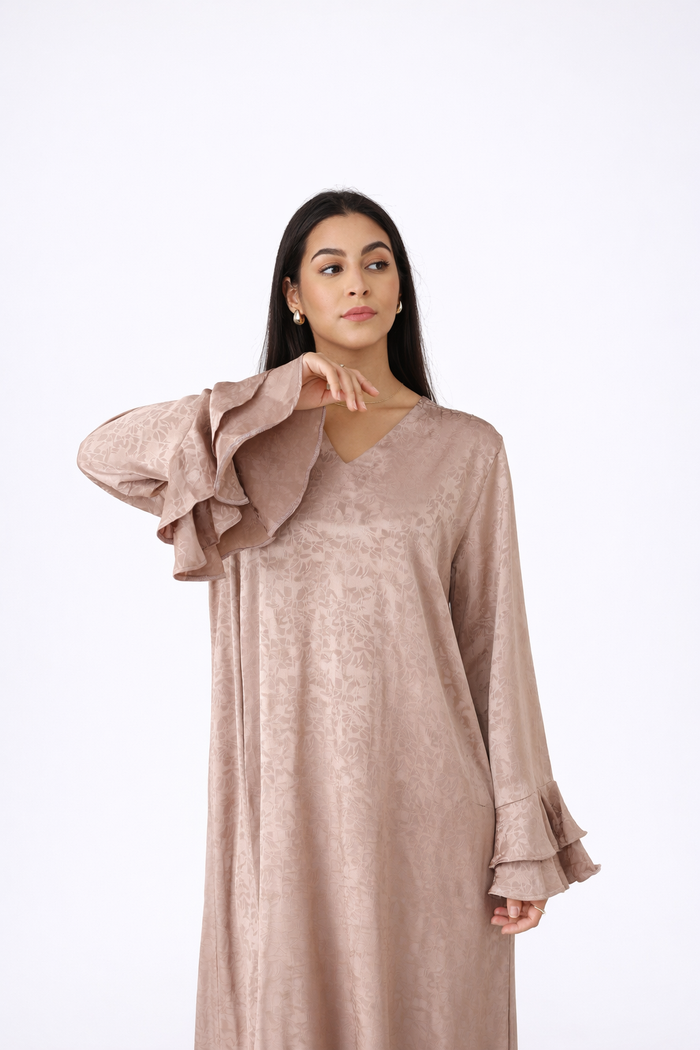 Jacquard Print Dress - Pink