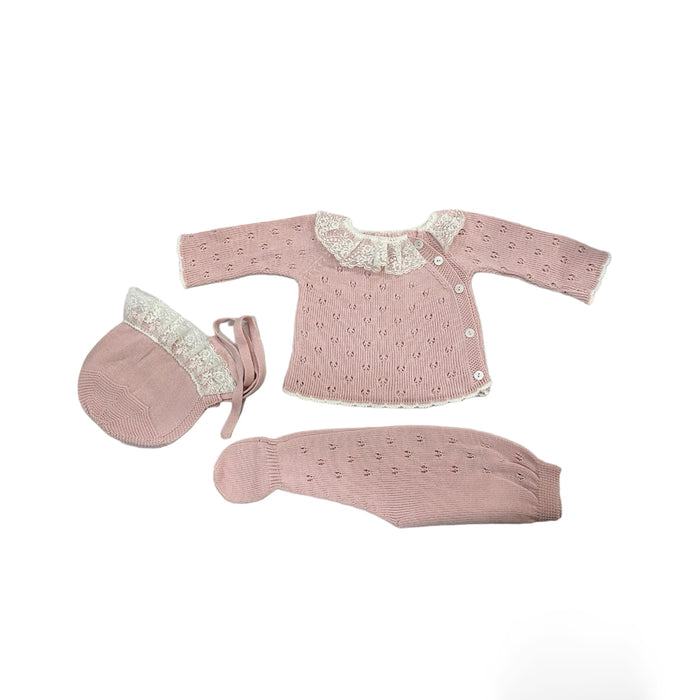 Jamie 3-pc Dusty Pink knitted set