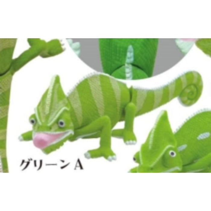 Japan Veiled chameleon Lizard PVC mini action figure figurine Model with joints B