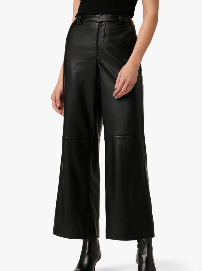 Joes Jeans The Mia Vegan Leather Crop Trouser in Black