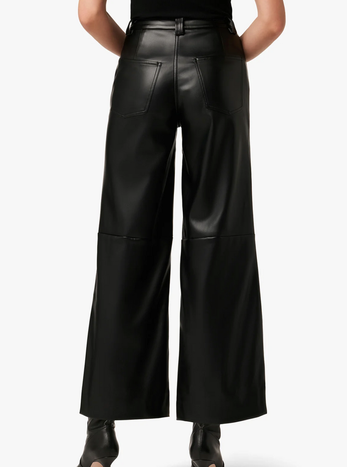Joes Jeans The Mia Vegan Leather Crop Trouser in Black