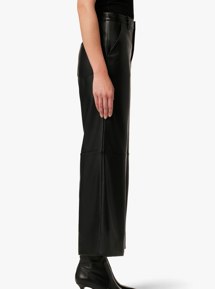 Joes Jeans The Mia Vegan Leather Crop Trouser in Black