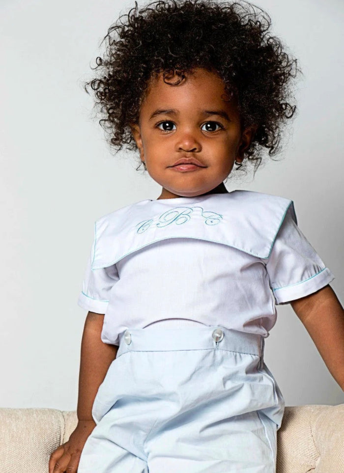 John Boy Embroidered/Monogram 2-Pc Set
