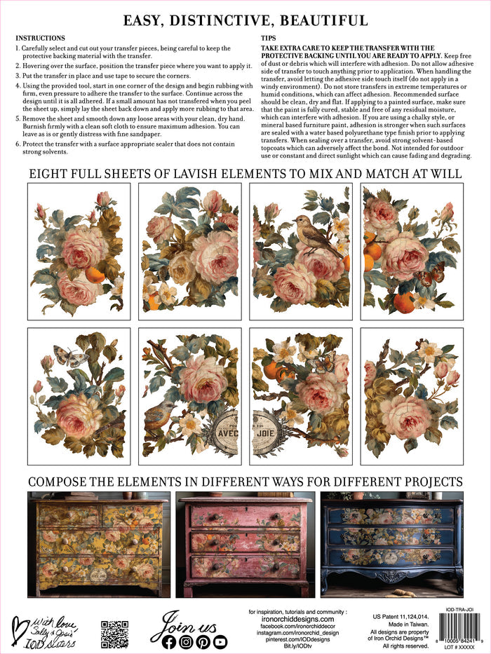 Joie Des Roses IOD TRANSFER  PAD 12 x 16"