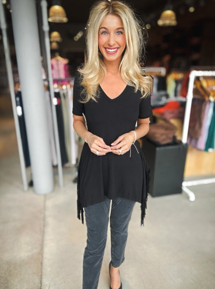 Karen Kane Feeling Fringe Top