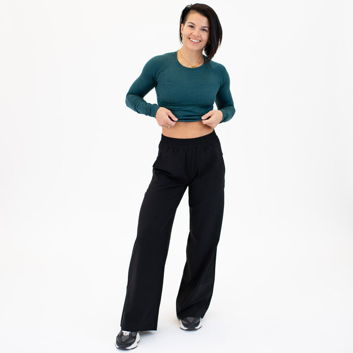 Wide Leg Athletic Pant - Keep Up - Black