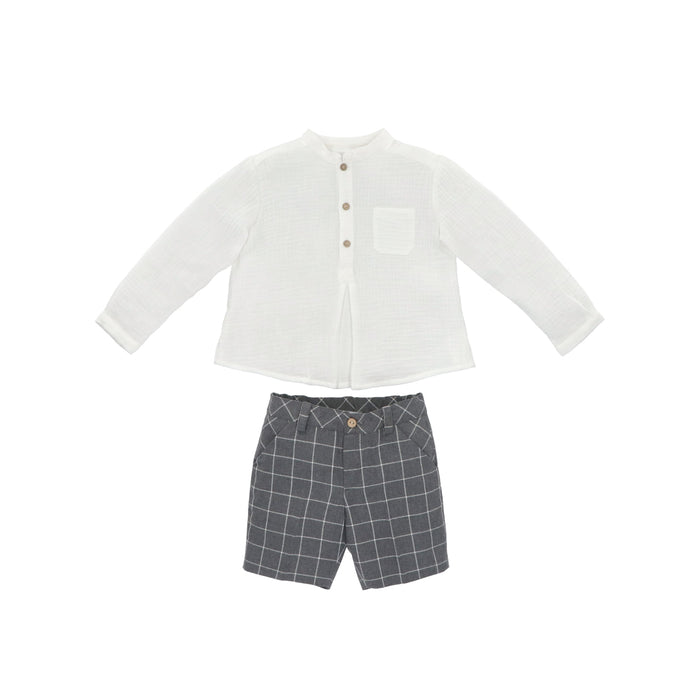 Khardal Antracite Grey Boy 2-pc Shirt set
